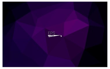 Koyu mor geometrik buruşuk üçgen düşük Poli origami stil degrade illüstrasyon grafik arka plan.