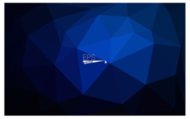 Koyu mavi geometrik buruşuk üçgen düşük Poli origami stil degrade illüstrasyon grafik arka plan. İşiniz için vektör poligonal tasarımı.