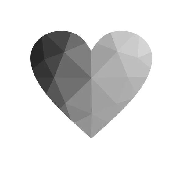 Coração cinzento isolado sobre fundo branco . — Fotografia de Stock