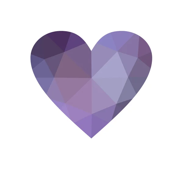 Coeur violet isolé sur fond blanc . — Photo