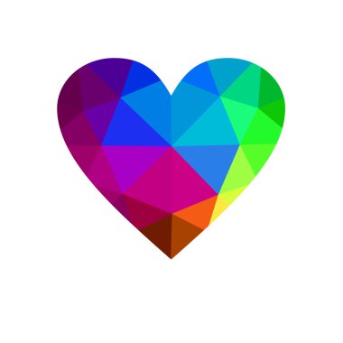 Çok renkli kalp beyaz arka plan üzerinde izole.