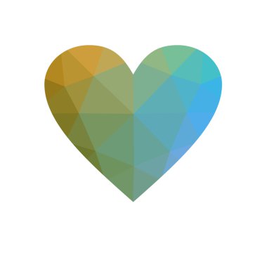 yeşil kalp beyaz zemin üzerine izole.