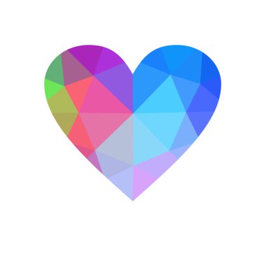 Çok renkli kalp beyaz arka plan üzerinde izole.