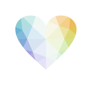 Çok renkli kalp beyaz arka plan üzerinde izole.