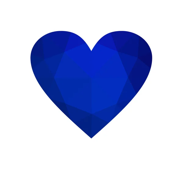 Kék szív elszigetelt fehér background. — Stock Fotó