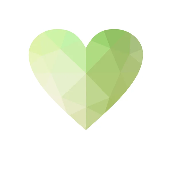 Zielone serce na białym tle. — Zdjęcie stockowe
