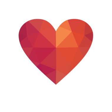 turuncu beyaz zemin üzerine izole kalp.