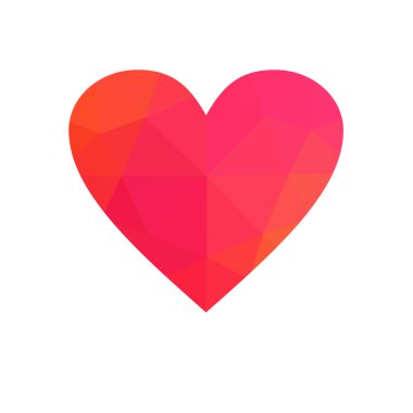 Kırmızı kalp beyaz arkaplanda izole.