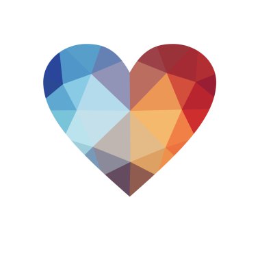 Kırmızı kalp beyaz arkaplanda izole.