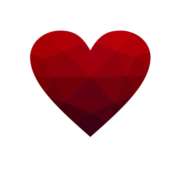 Rotes Herz isoliert auf weißem Hintergrund. — Stockfoto