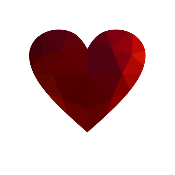 Rotes Herz isoliert auf weißem Hintergrund. — Stockfoto
