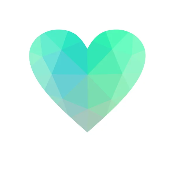 Zelené srdce izolovaných na bílém pozadí. — Stock fotografie