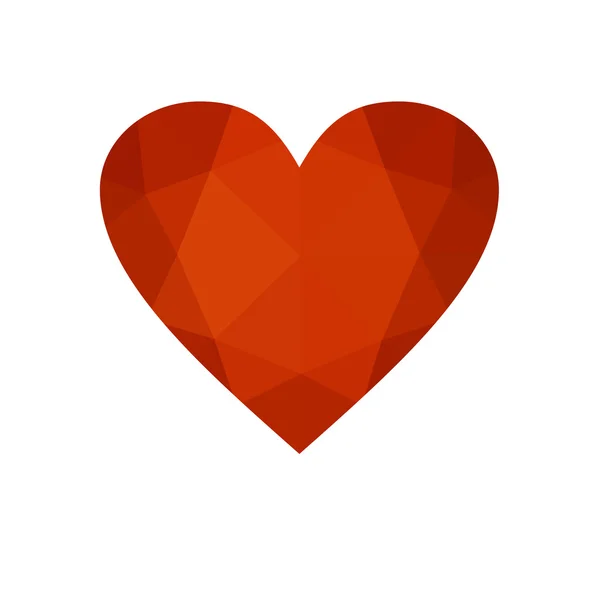 Rött hjärta isolerad på vit bakgrund. — Stockfoto
