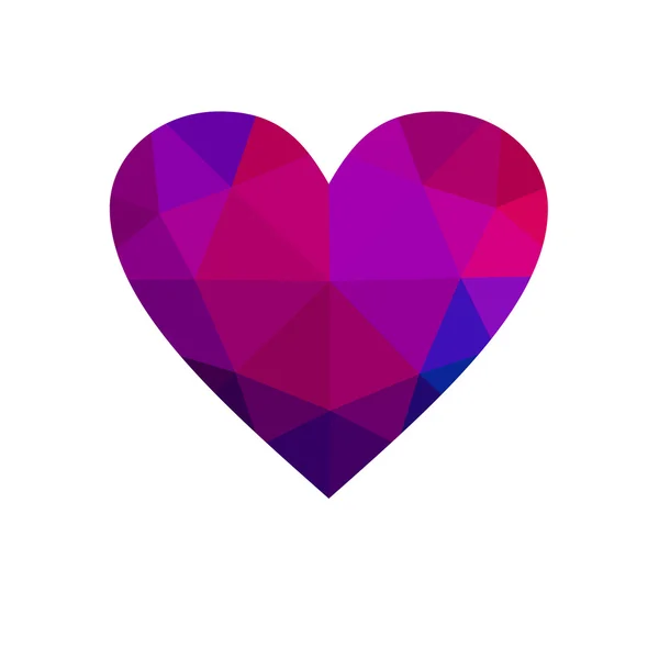 Фіолетове серце ізольовано на білому тлі . — стокове фото