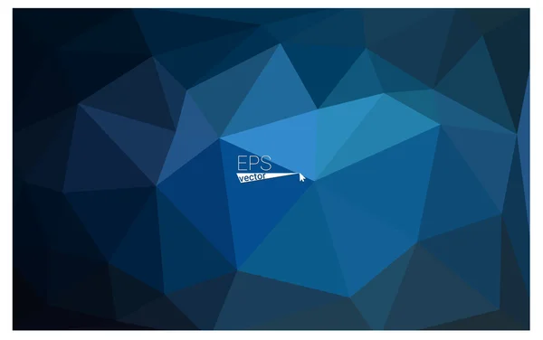 深蓝色几何弄皱了三角低聚折纸样式梯度图图形背景。矢量多边形设计为您的业务的. — 图库矢量图片
