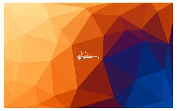 多色蓝色、 黄色、 橙色几何皱巴巴三角低聚折纸样式梯度图图形背景。矢量多边形设计为您的业务的. — 图库矢量图片