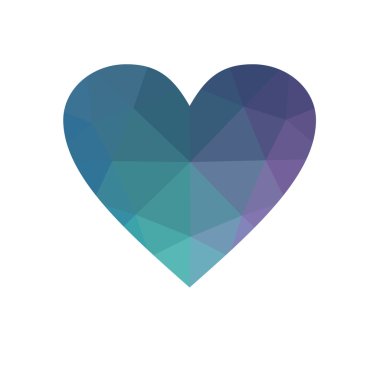 Beyaz arka plan üzerinde izole mavi kalp.