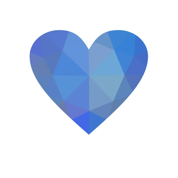 Kék szív elszigetelt fehér background. — Stock Fotó