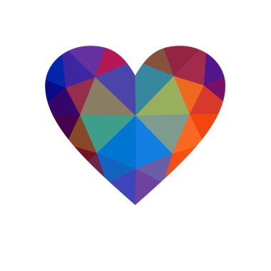 Çok renkli kalp beyaz arka plan üzerinde izole.