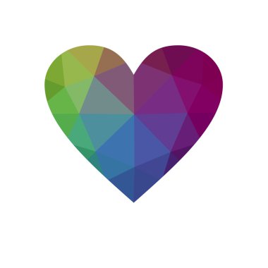 Çok renkli kalp beyaz arka plan üzerinde izole.