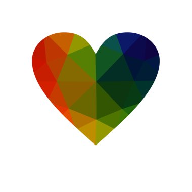 Çok renkli kalp beyaz arka plan üzerinde izole.