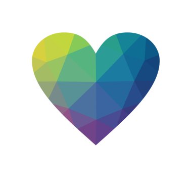 Çok renkli kalp beyaz arka plan üzerinde izole.