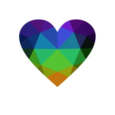 Çok renkli kalp beyaz arka plan üzerinde izole.