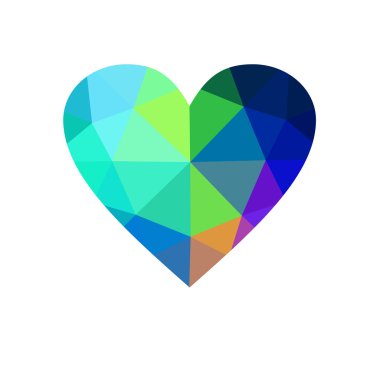 Çok renkli kalp beyaz arka plan üzerinde izole.