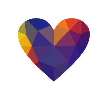 Çok renkli kalp beyaz arka plan üzerinde izole.