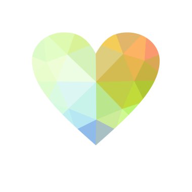 Çok renkli kalp beyaz arka plan üzerinde izole.