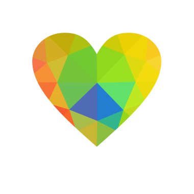 Çok renkli kalp beyaz arka plan üzerinde izole.