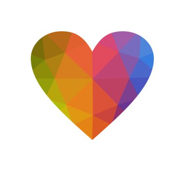 Çok renkli kalp beyaz arka plan üzerinde izole.