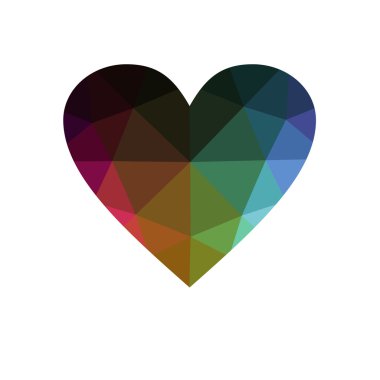 Çok renkli kalp beyaz arka plan üzerinde izole.