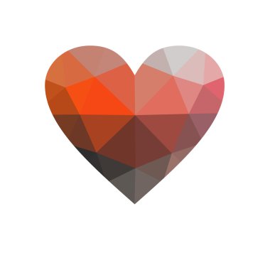 Kırmızı kalp beyaz arkaplanda izole.