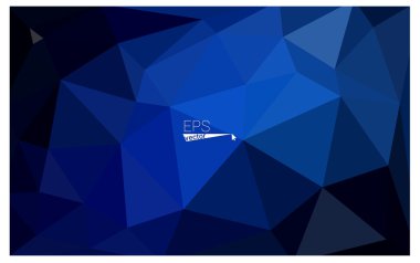 Koyu mavi geometrik buruşuk üçgen düşük Poli origami stil degrade illüstrasyon grafik arka plan. İşiniz için vektör poligonal tasarımı.