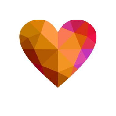 Çok renkli kalp beyaz arka plan üzerinde izole.