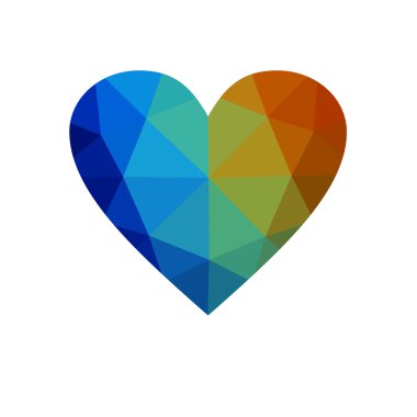 Çok renkli kalp beyaz arka plan üzerinde izole.