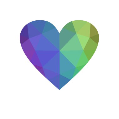 Çok renkli kalp beyaz arka plan üzerinde izole.