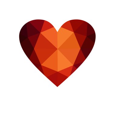 turuncu beyaz zemin üzerine izole kalp.