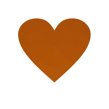 turuncu beyaz zemin üzerine izole kalp.