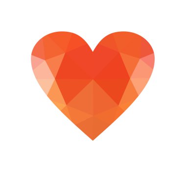 Kırmızı kalp beyaz arkaplanda izole.