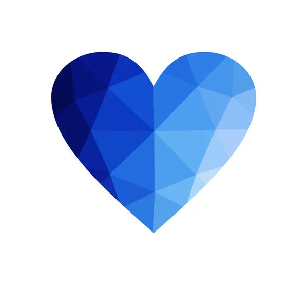 Blå hjärtat isolerad på vit bakgrund. — Stockfoto