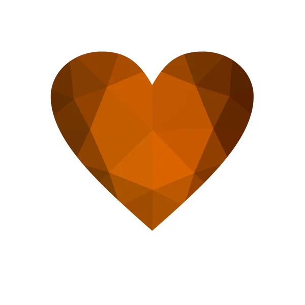 Orange heart isolated on white background. — Stock Photo, Image