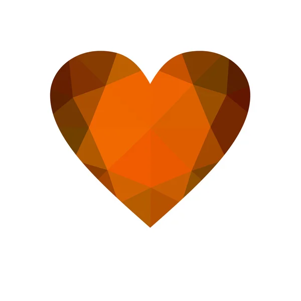 Orange heart isolated on white background. — Stock Photo, Image