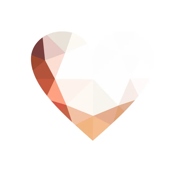 Orange heart isolated on white background.