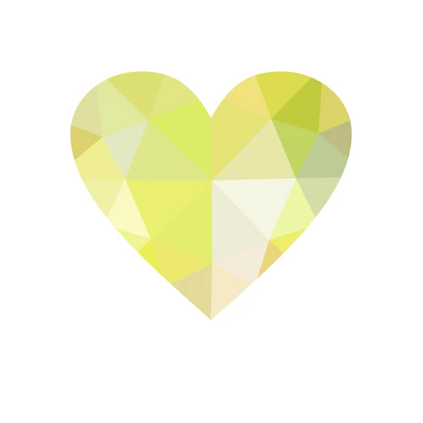 Coração amarelo isolado no fundo branco . — Fotografia de Stock