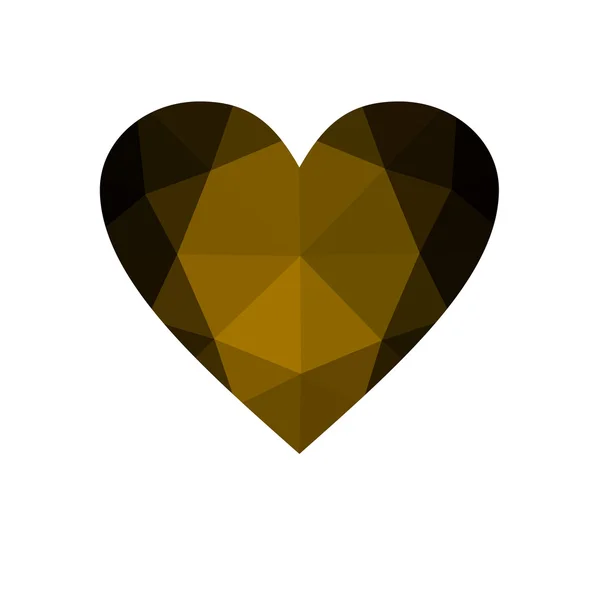 Gelbes Herz isoliert auf weißem Hintergrund. — Stockfoto