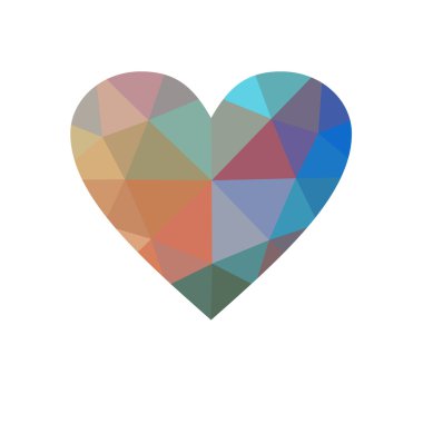 Çok renkli kalp beyaz arka plan üzerinde izole.