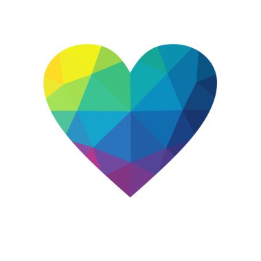 Çok renkli kalp beyaz arka plan üzerinde izole.