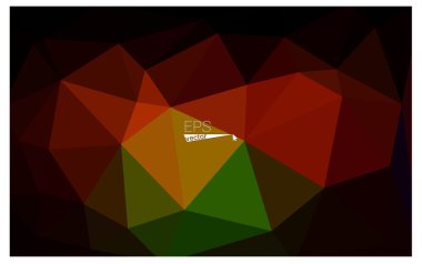 Çok renkli koyu kırmızı, yeşil geometrik üçgen düşük Poli origami stil degrade illüstrasyon grafik arka plan yeminler. İşiniz için vektör poligonal tasarımı.